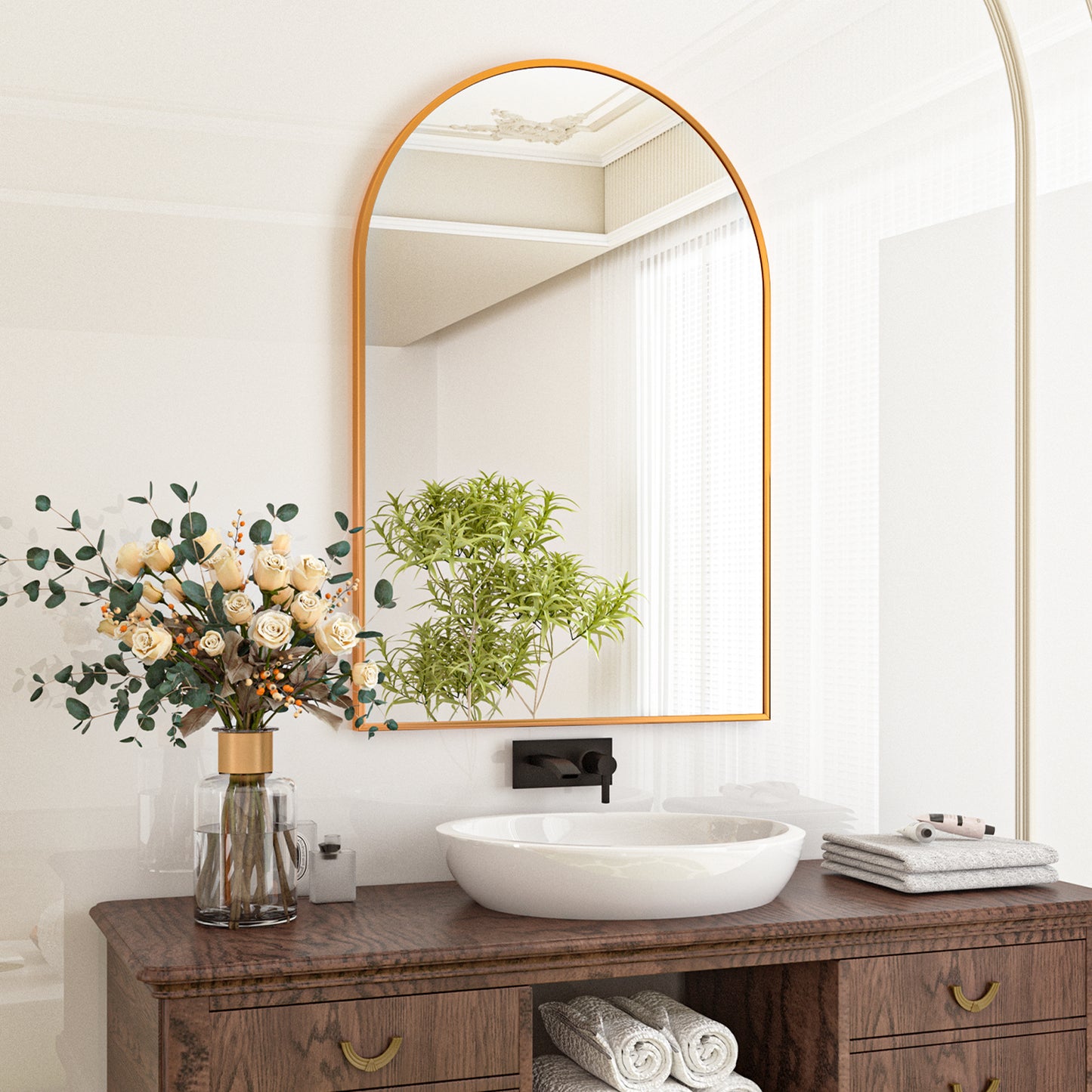 Arch Bathroom Wall Mounted Vanity Mirror
