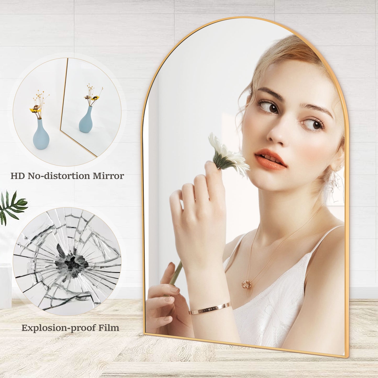 Arch Bathroom Wall Mounted Vanity Mirror