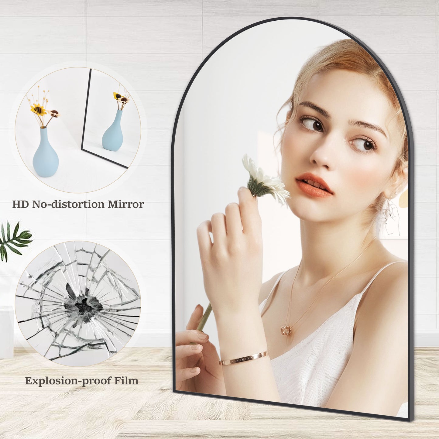 Arch Bathroom Wall Mounted Vanity Mirror