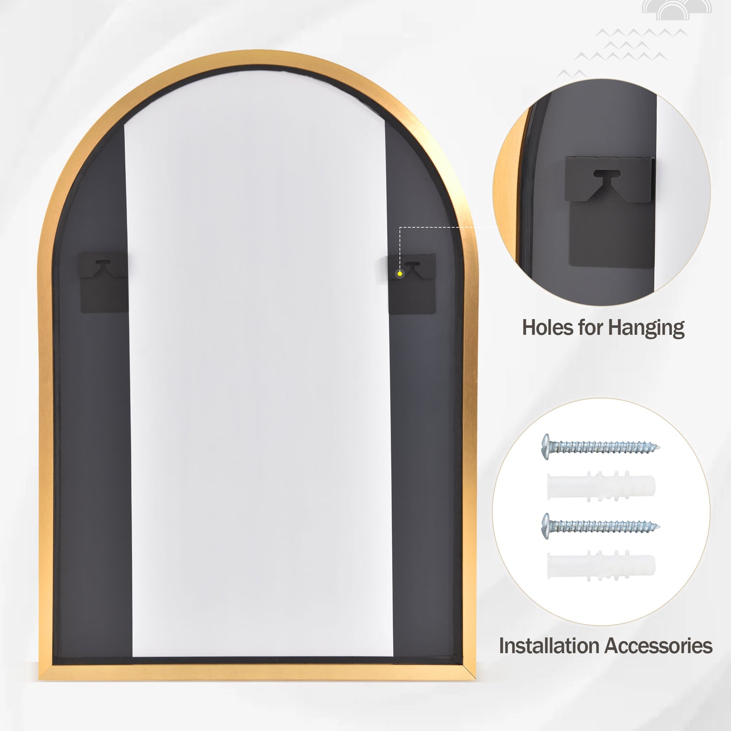 Arch Bathroom Wall Mounted Vanity Mirror