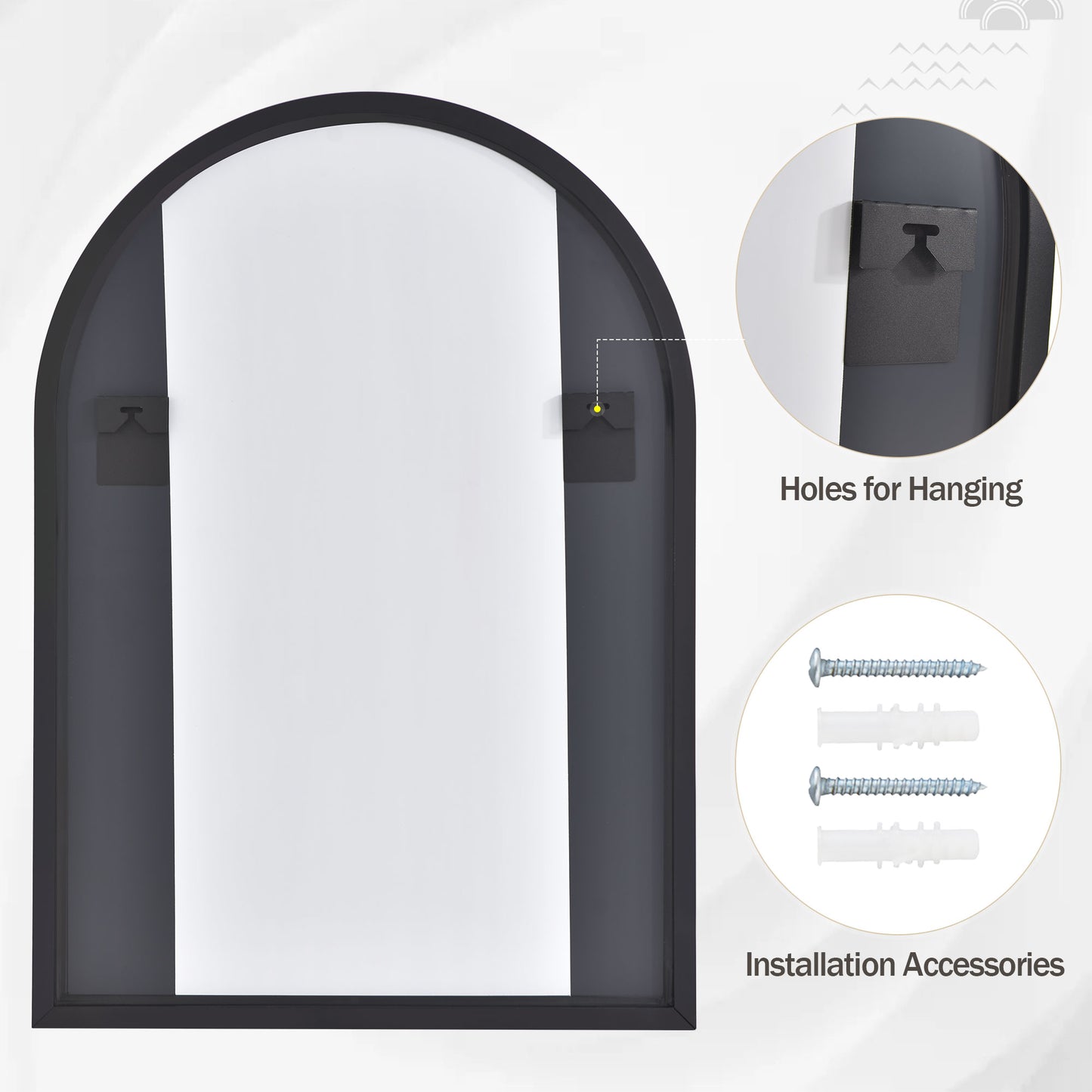 Arch Bathroom Wall Mounted Vanity Mirror