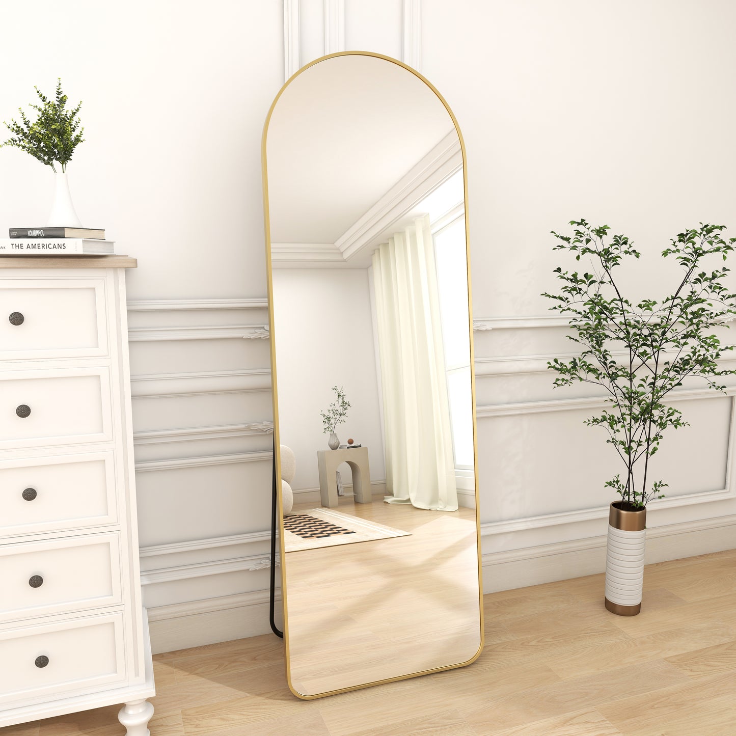 64x21 Arch Full Length Mirror Standing Mirror with Round Corners