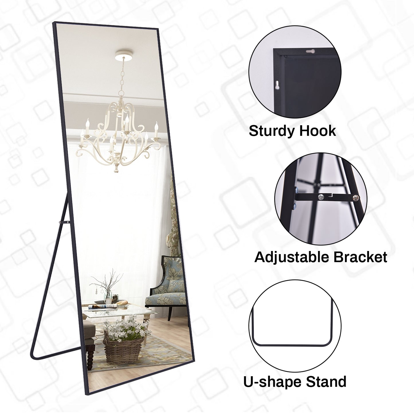 Large Full Length Mirror Rectangle Standing Mirror Wall Mirror