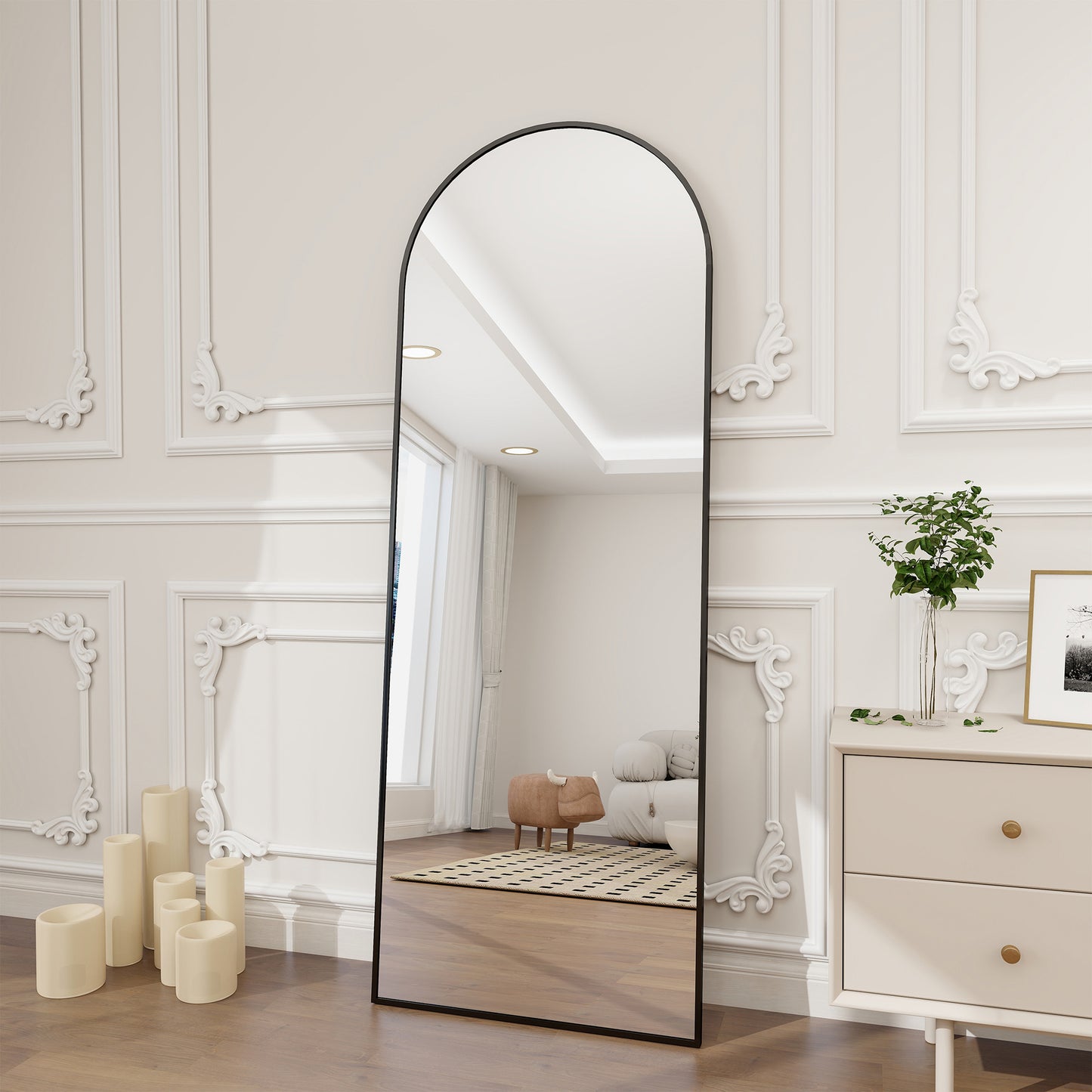 Arched Wall Mounted Full Length Mirror Large Standing Mirror