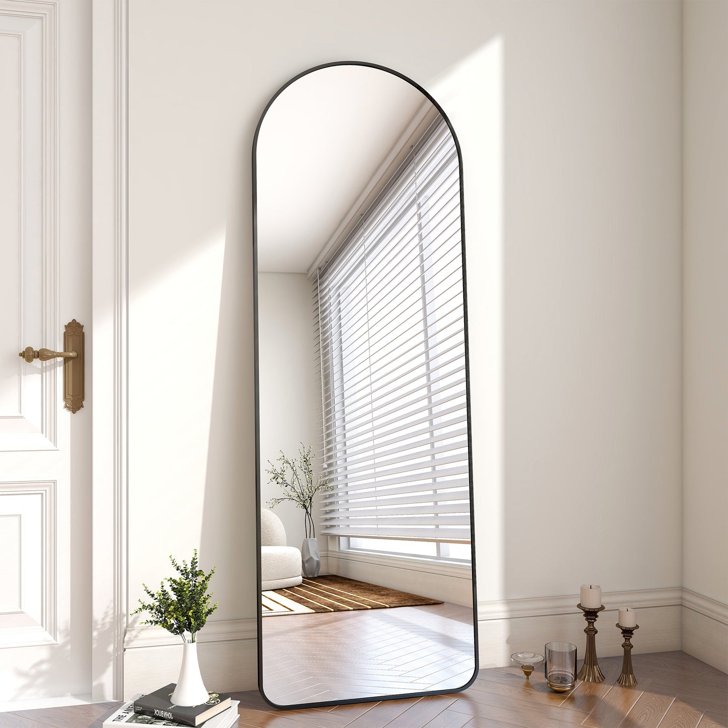 64x21 Arch Full Length Mirror Standing Mirror with Round Corners