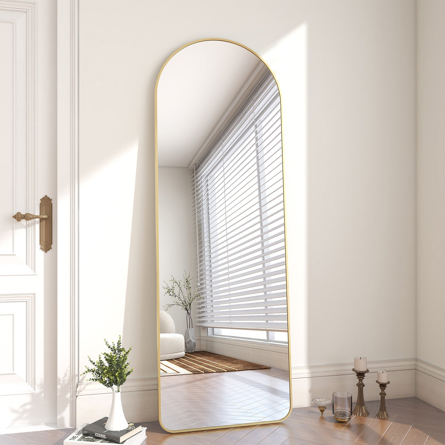 64x21 Arch Full Length Mirror Standing Mirror with Round Corners