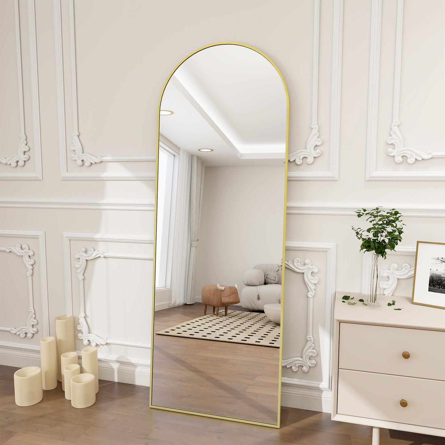 Arched Wall Mounted Full Length Mirror Large Standing Mirror