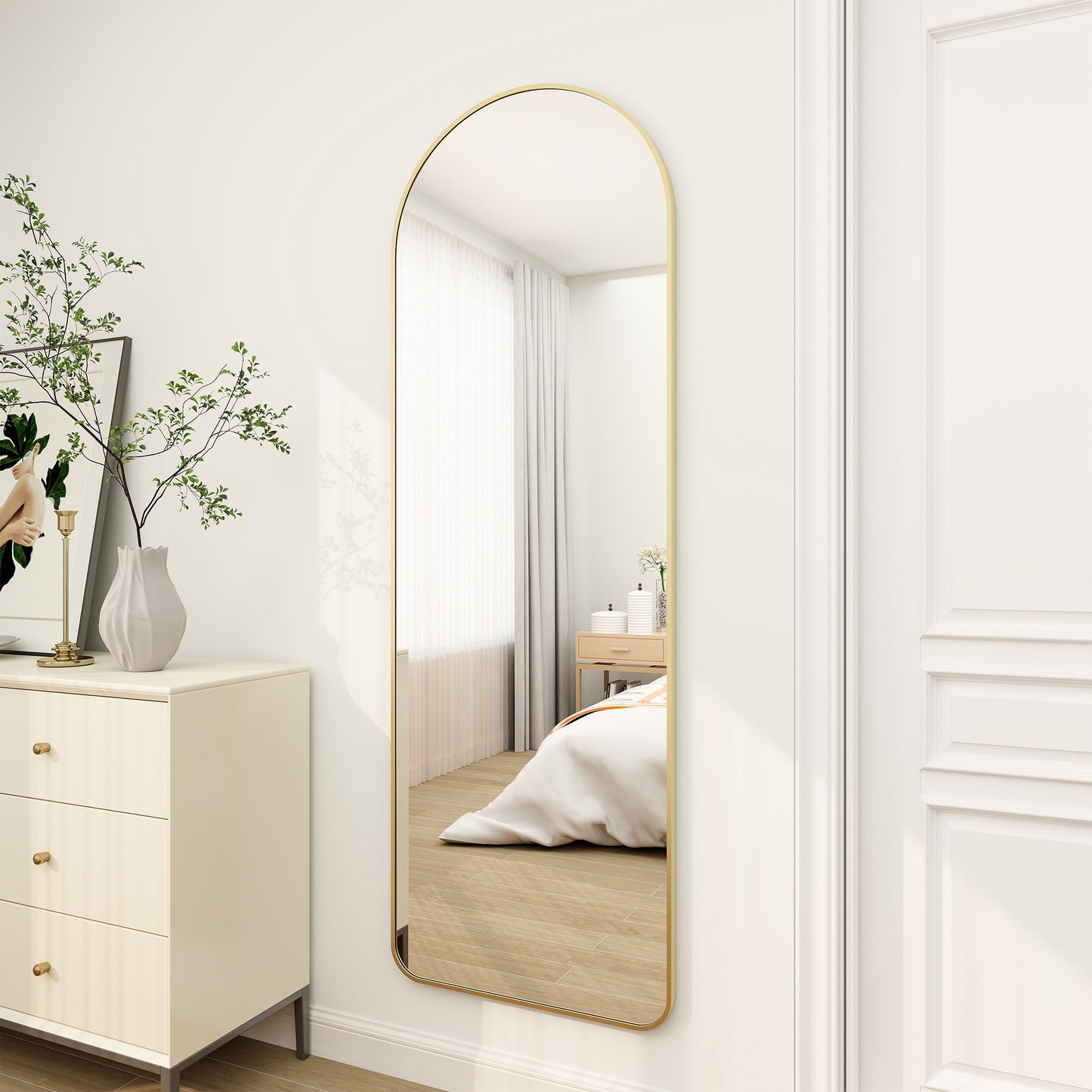 64x21 Arch Full Length Mirror Standing Mirror with Round Corners