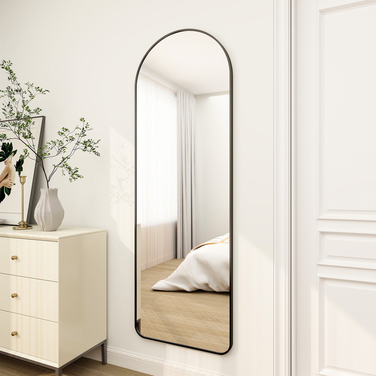 64x21 Arch Full Length Mirror Standing Mirror with Round Corners