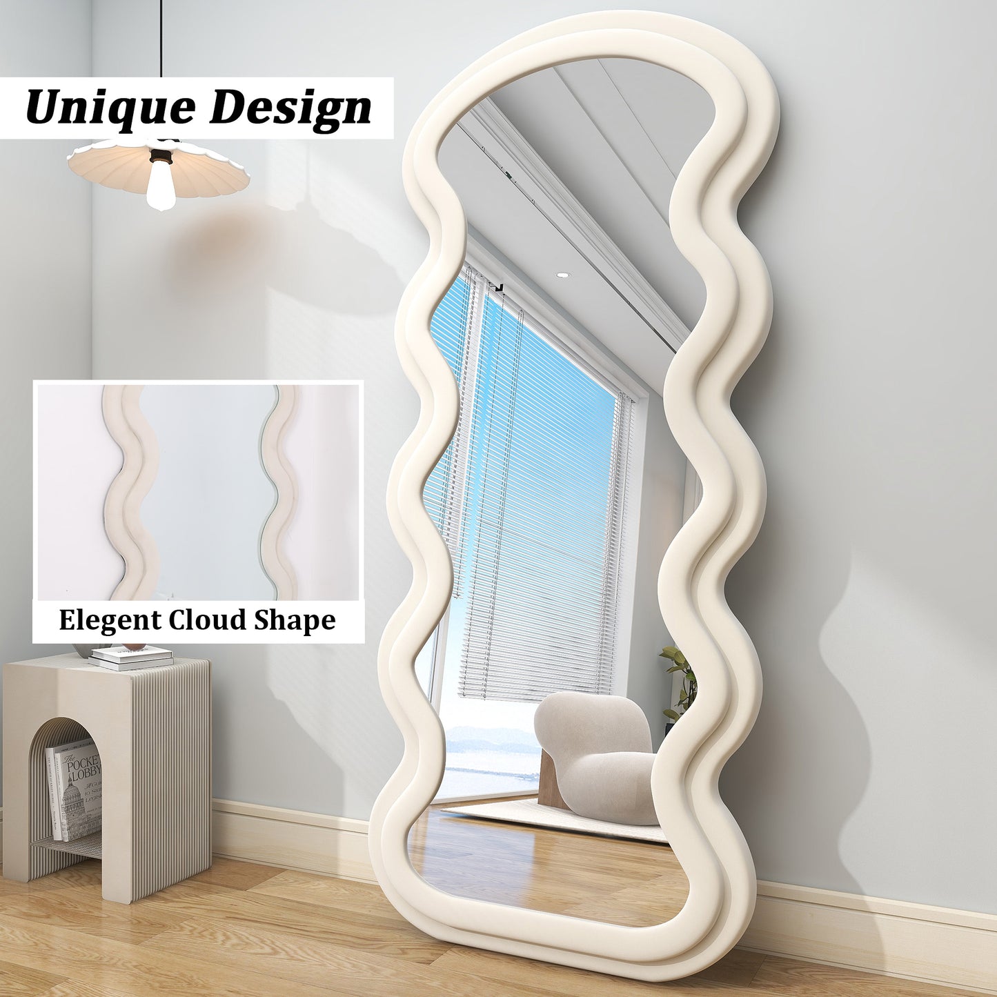 30x71 Irregular Full Length Mirror Stylish Decorative Mirrors