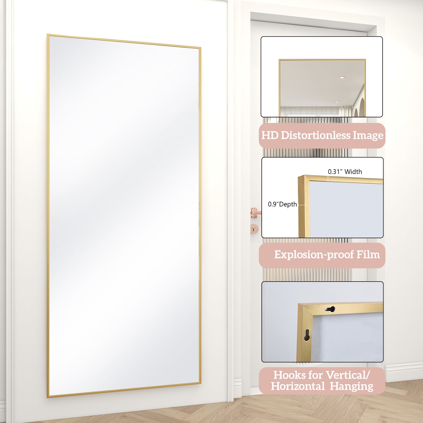 Large Full Length Mirror Rectangle Standing Mirror Wall Mirror